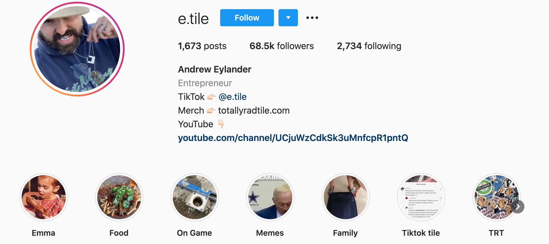 e tile-instagram-profile