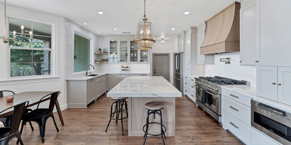 Kitchen Remodel with Built in Appliances and Custom Range Hood at Cloud View