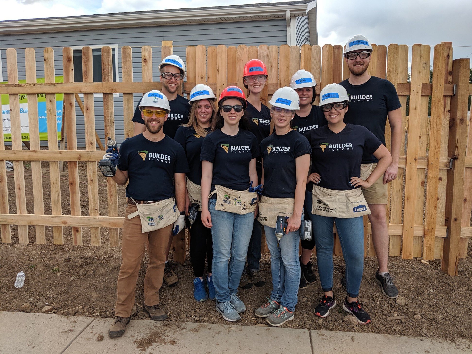 Builder Funnel Team builds a fence for Habitat for Humanity