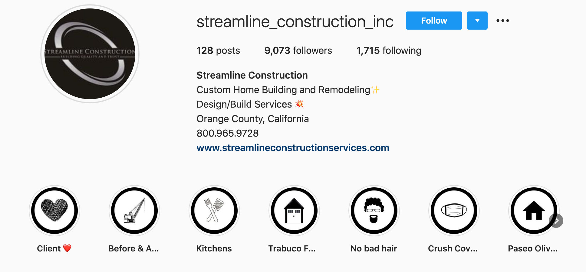 streamline-construction-inc-instagram-profile