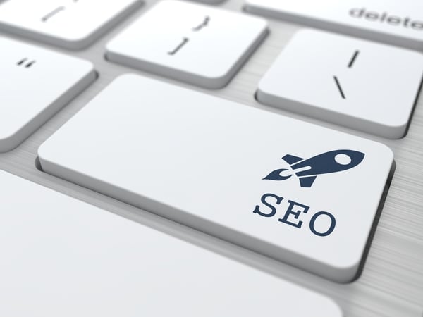 SEO. Button on Modern Computer Keyboard. Internet Concept. 3D Render.