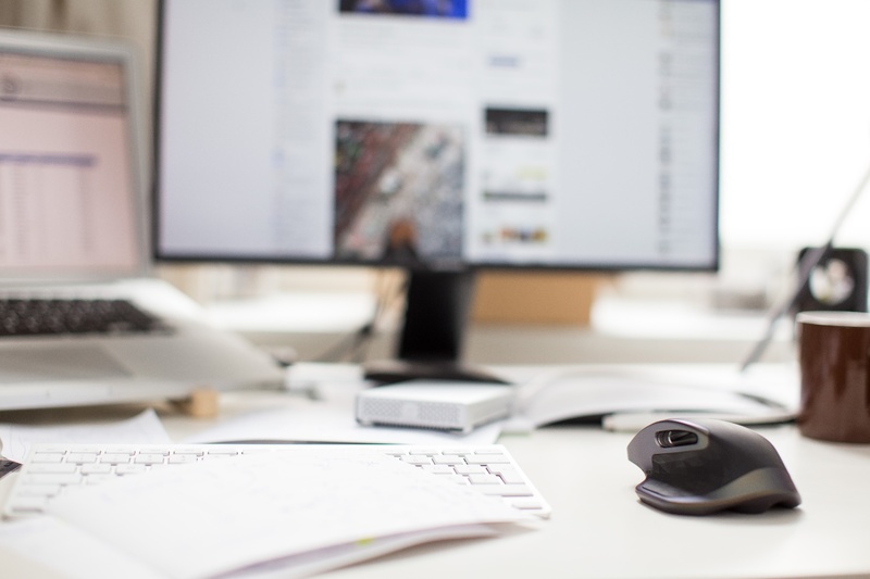 Building a digital marketing strategy for a custom homebuilder on a computer